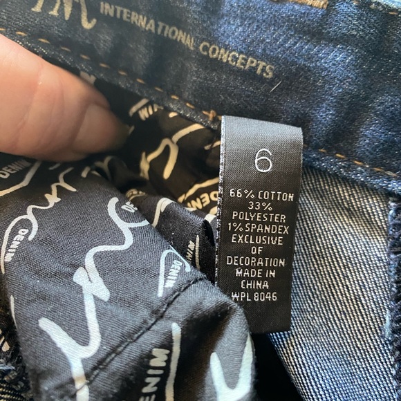 INC International Concepts 6 Jeans Curvy Fit Boot Cut Stretch Rhinestone Denim - Picture 6 of 7